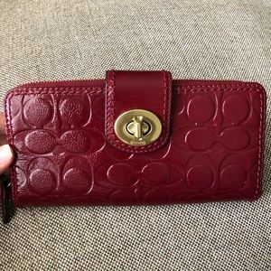 Coach wallet deep red.